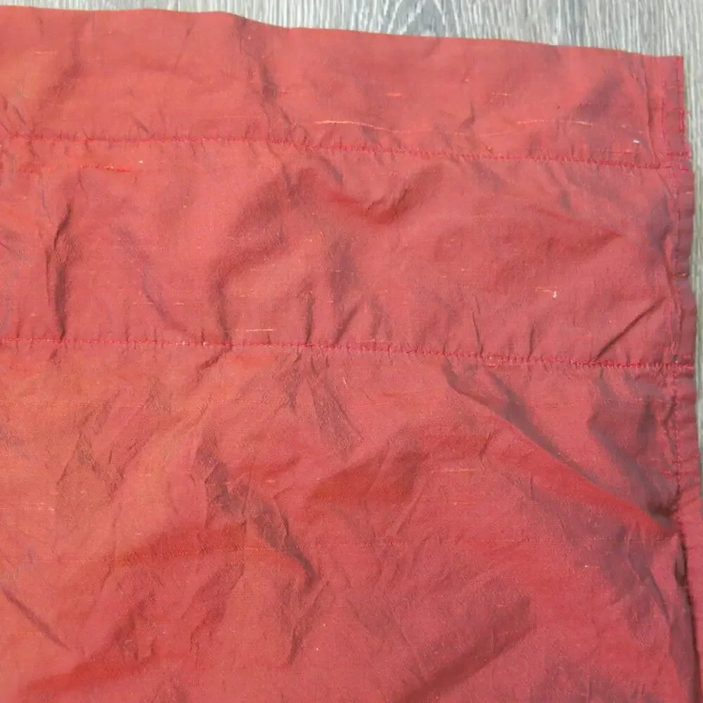 Vintage APRIL CORNELL Curtain Valence Swag Panel Pocket Rod Silk Blend Lined Red